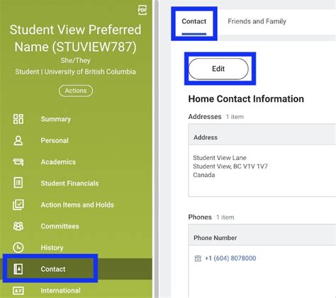 Changing Contact Information If necessary