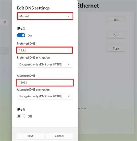 Changing DNS Settings