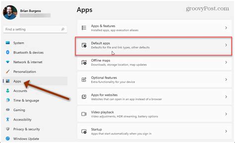 Changing the default settings