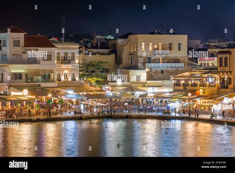 Chania Harbor at Night