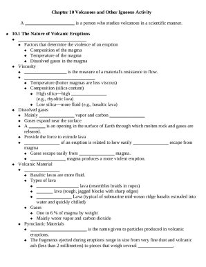 Types Of Volcanoes Worksheet