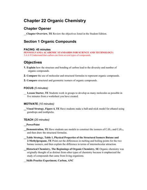 Organic Chemistry Worksheet Carbohydrates Atoms