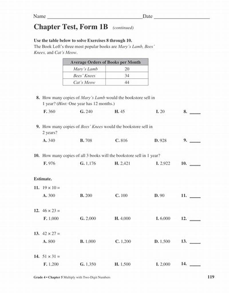 Chapter 5 Chapter Test Form B