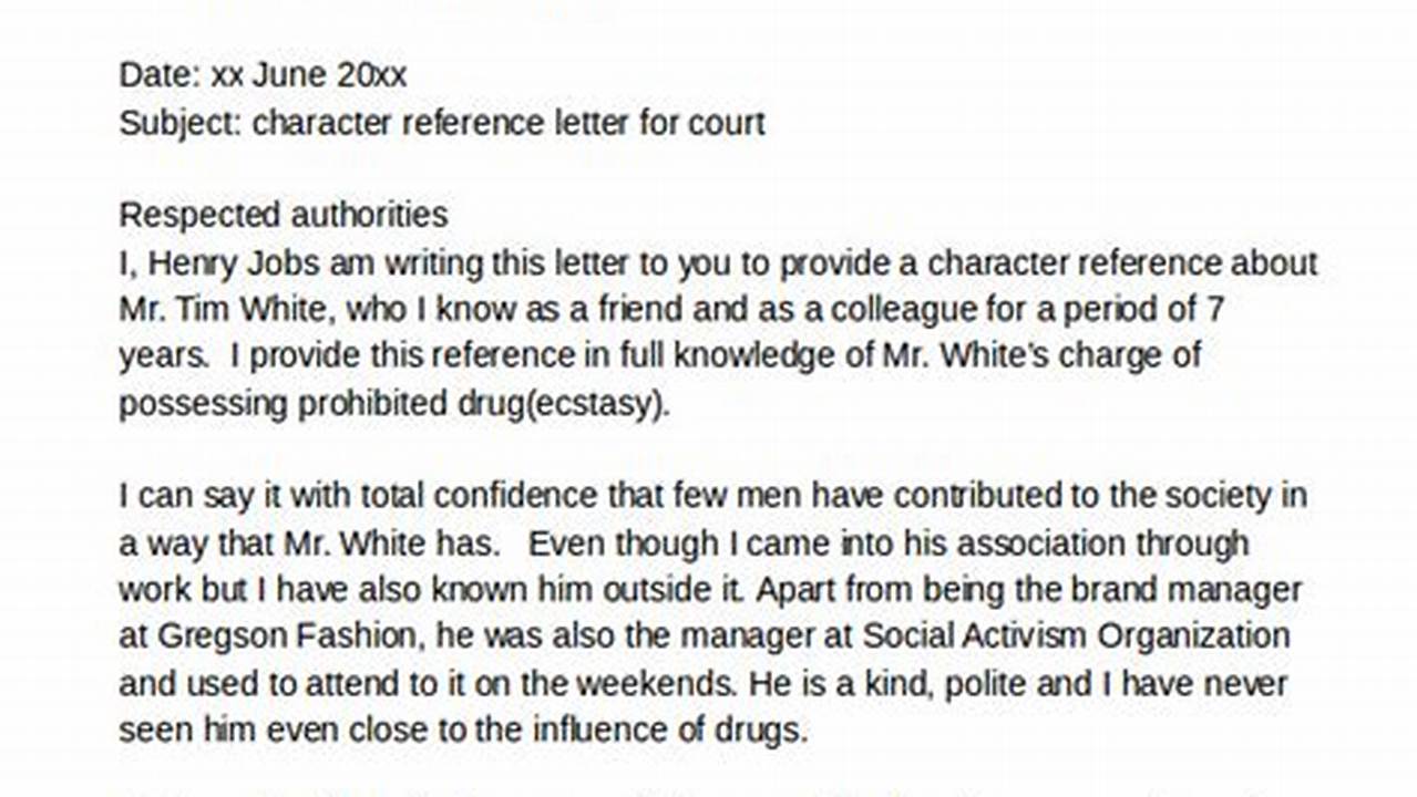 How to Write a Powerful Character Reference Letter for Court