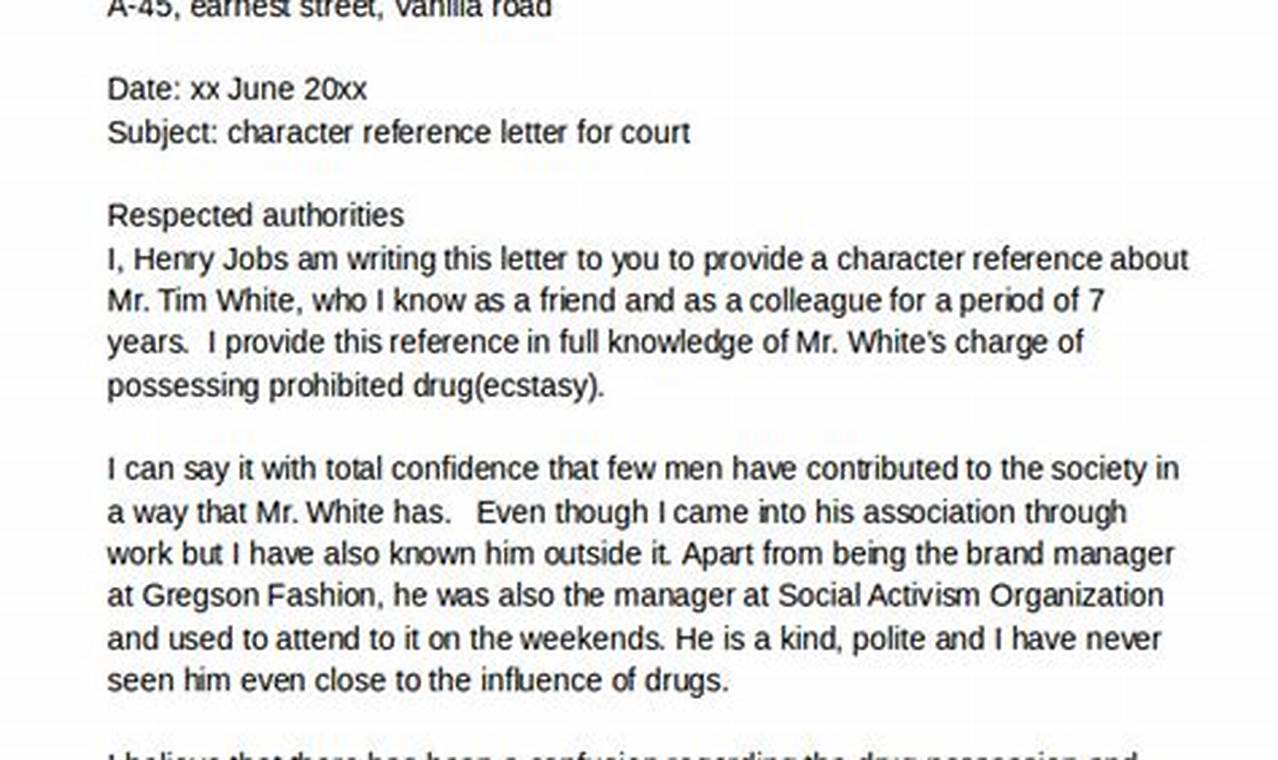 How to Write a Powerful Character Reference Letter for Court