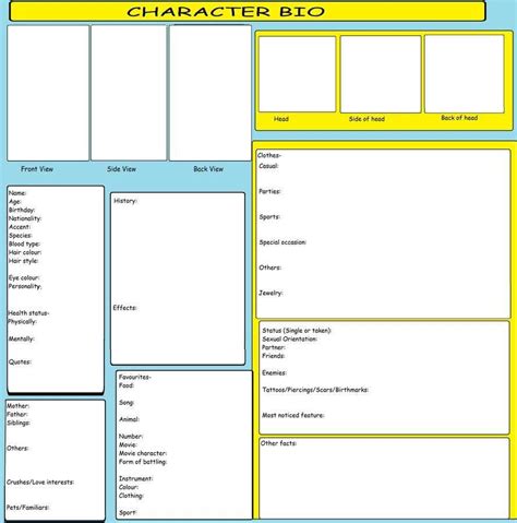 Character Bio Templatekitkattykomodo.deviantart On Regarding Free Bio
