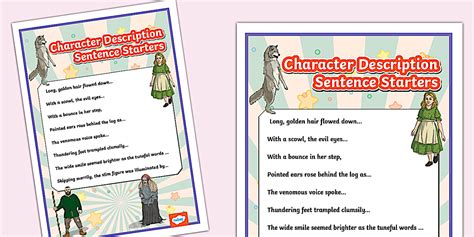 Character Description Examples Ks3