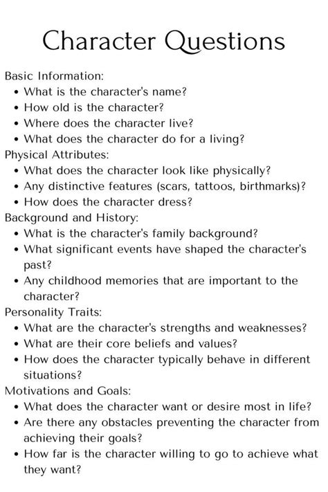 Character Design Questions