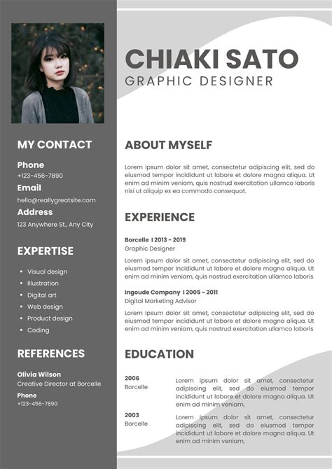 Character Design Resume Template