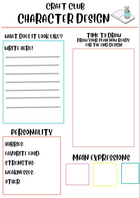 Character Design Worksheet