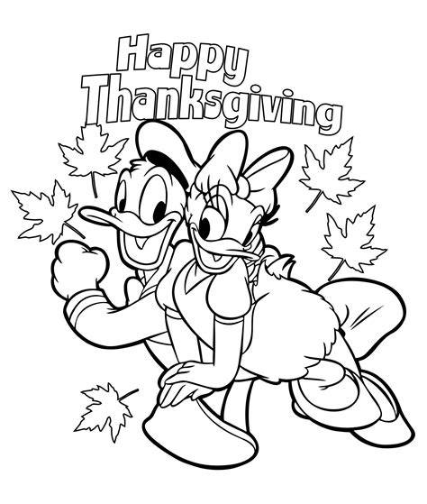 Character Disney Coloring Pages For Kids Thanksgiving
