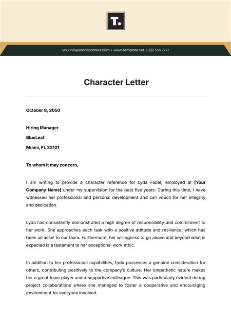 Printable Character Reference Letter Template Printable Templates