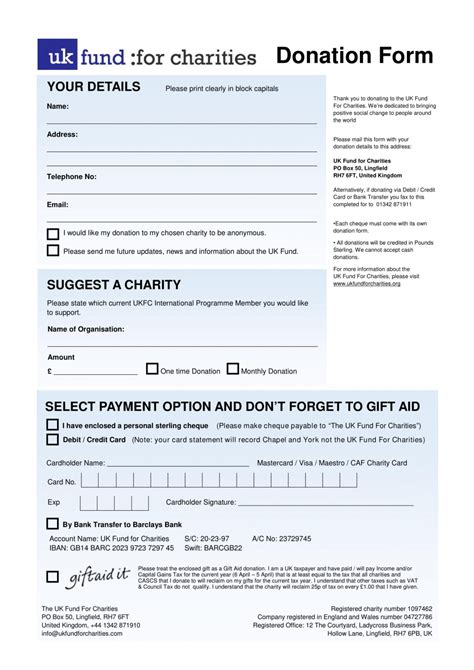Charitable Donation Agreement Template