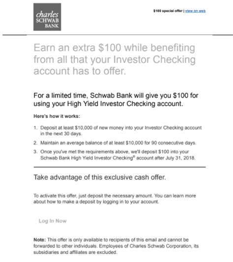 Charles Schwab Checking Account Promotion