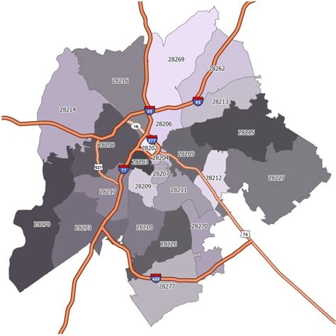 Zip Code Map Charlotte Nc Zip Code Map