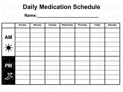 Chart For Medication Schedule