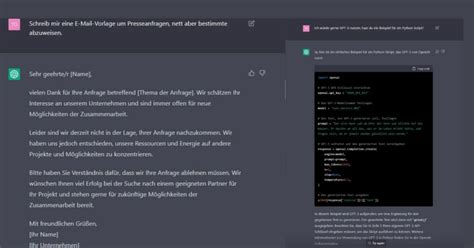 Chatgpt Deutsch Beispiel