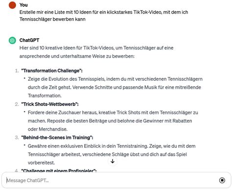 Chatgpt Ideen