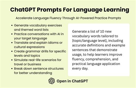 Chatgpt Prompts For Language Learning