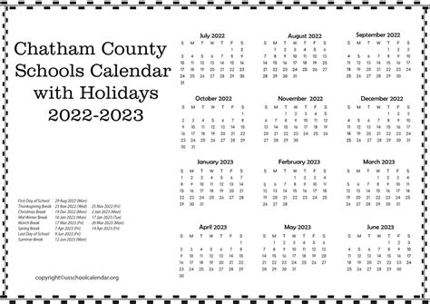 Chatham County Calendar