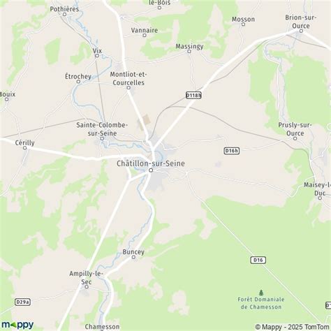 ROAD MAP CHATILLONSURSEINE maps of ChâtillonsurSeine 21400
