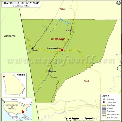 Chattooga County, GA Wall Map Color Cast Style by MarketMAPS MapSales
