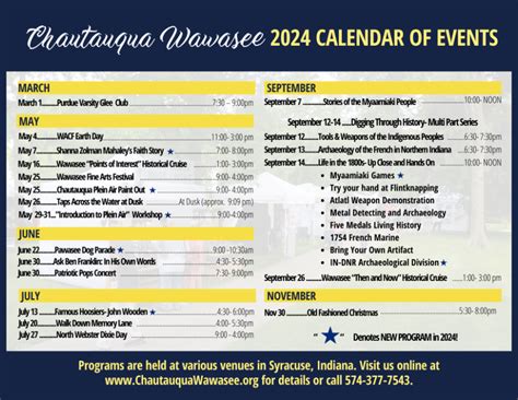 Chautauqua Calendar Of Events