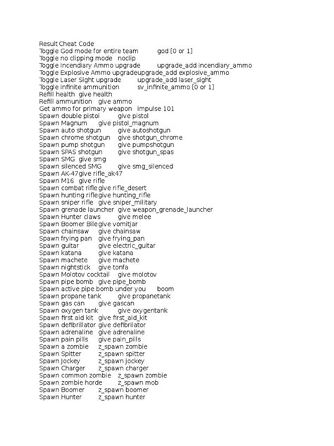 cheat left 4 dead 2 pc