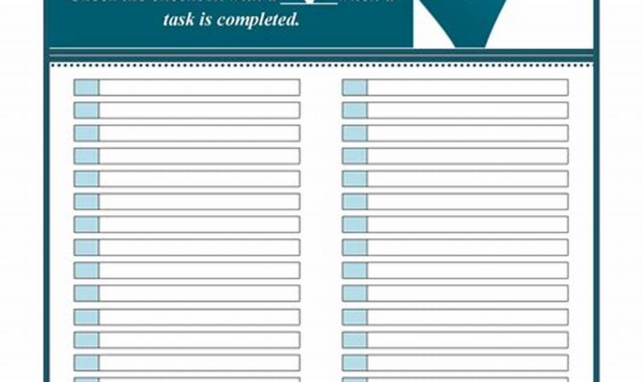Free Check Off List Template for Excel