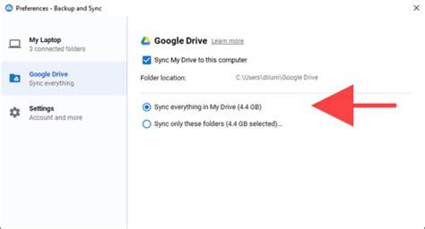 Check Backup and Sync Preferences