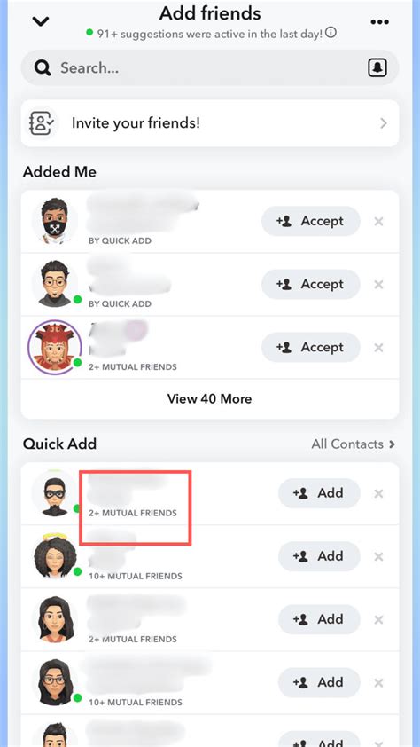 Check Mutual Friends from Quick Add