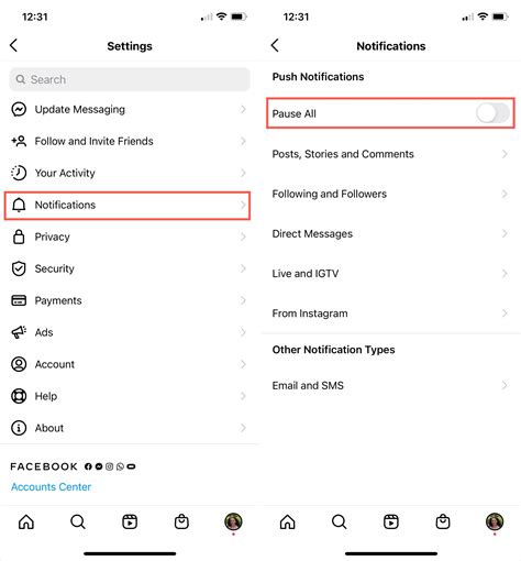 Check Notification Settings for the Instagram App