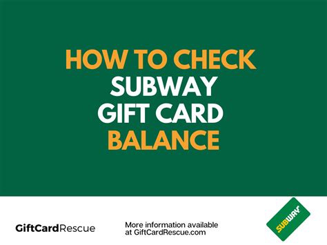 Never Miss a Subway Meal Again: Easily Check Your Gift Card Balance and Empower Your Hunger Cravings Today!
