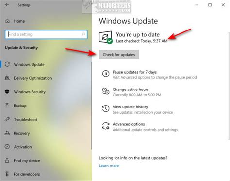 Check and Install a Windows Update