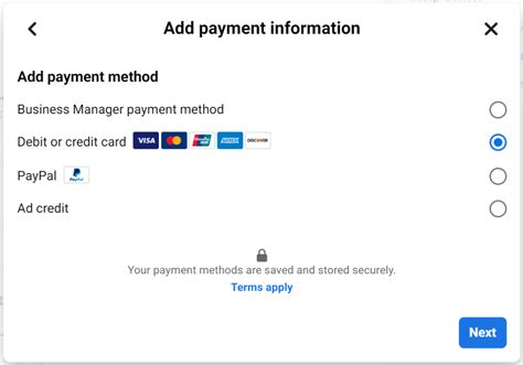 Check and update your payment methods