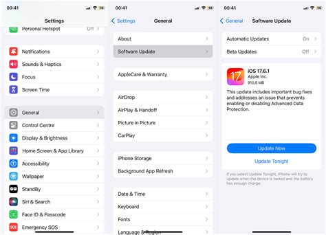 Check for iOS update