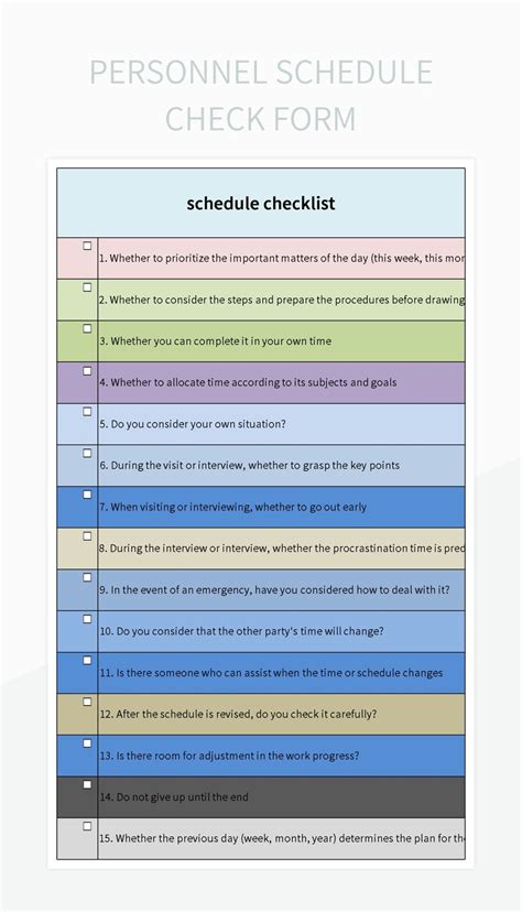Check the schedule carefully