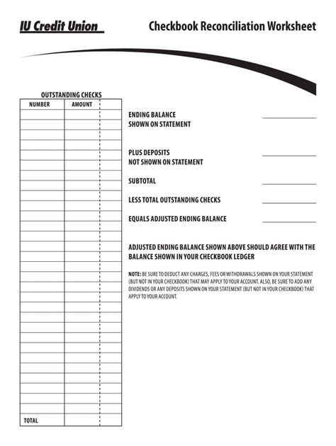 Checkbook Balance Sheet Form - Fill Out and Sign Printable PDF Template