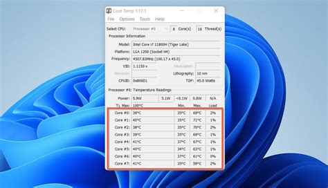 Checking CPU Temp In Windows 11