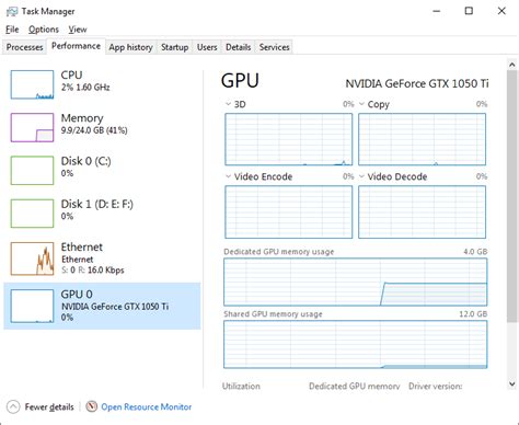 Checking Graphics Card Through Task Manager