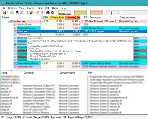 Checking Inside a COM Surrogate Process With Process Explorer
