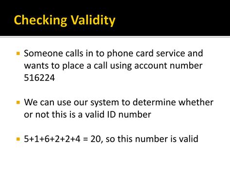 Checking for Validity
