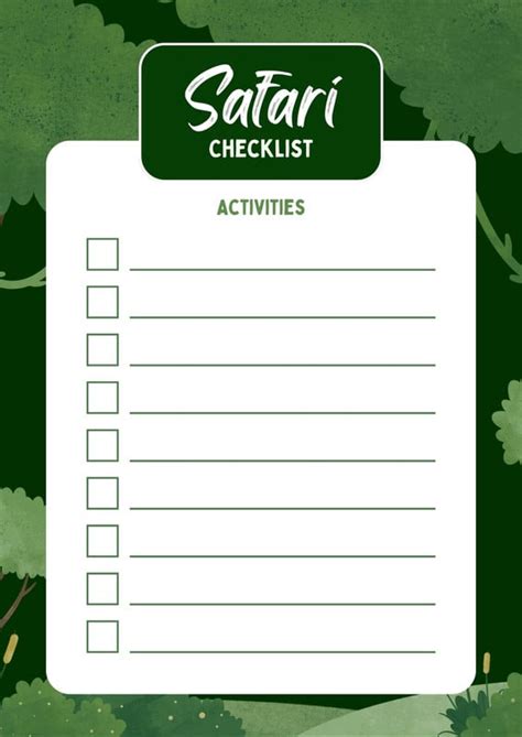 Checklist Ocean Safari