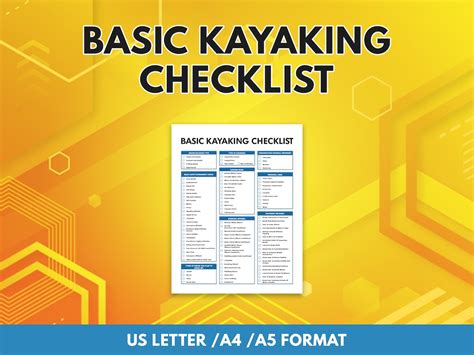Checklist for Kayaking