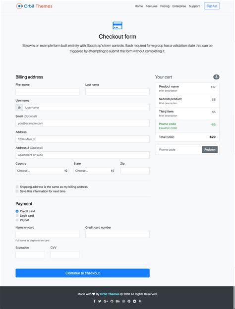 Checkout Form Template
