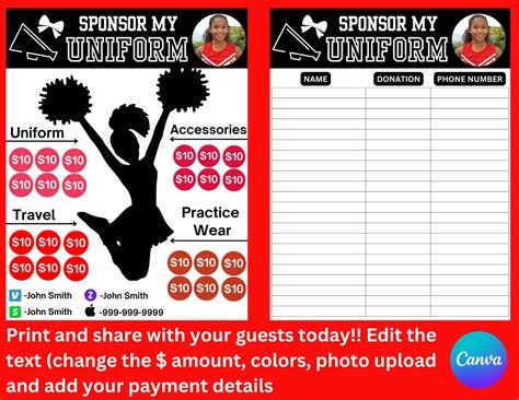 Cheer Uniform Fundraiser Template