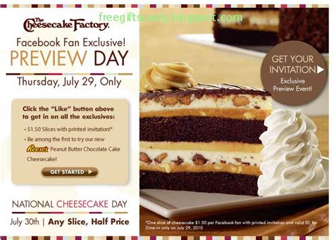 Cheesecake Factory Coupons Printable