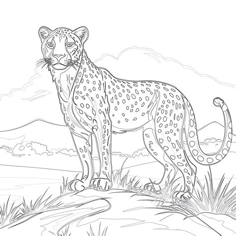 Cheetah Colouring Pages To Print