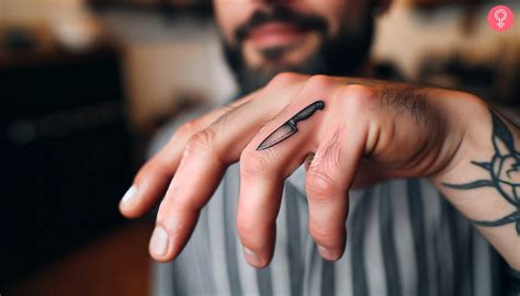 Chef Knife Tattoo On Hand