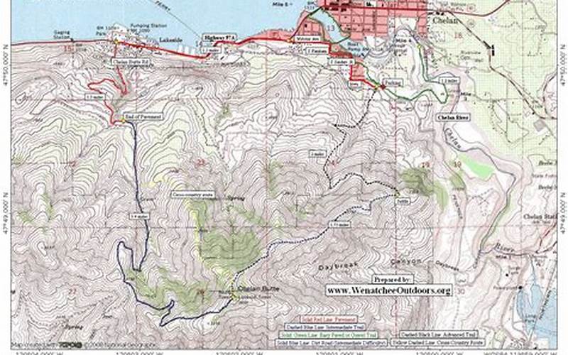 Chelan Butte Trailhead Map